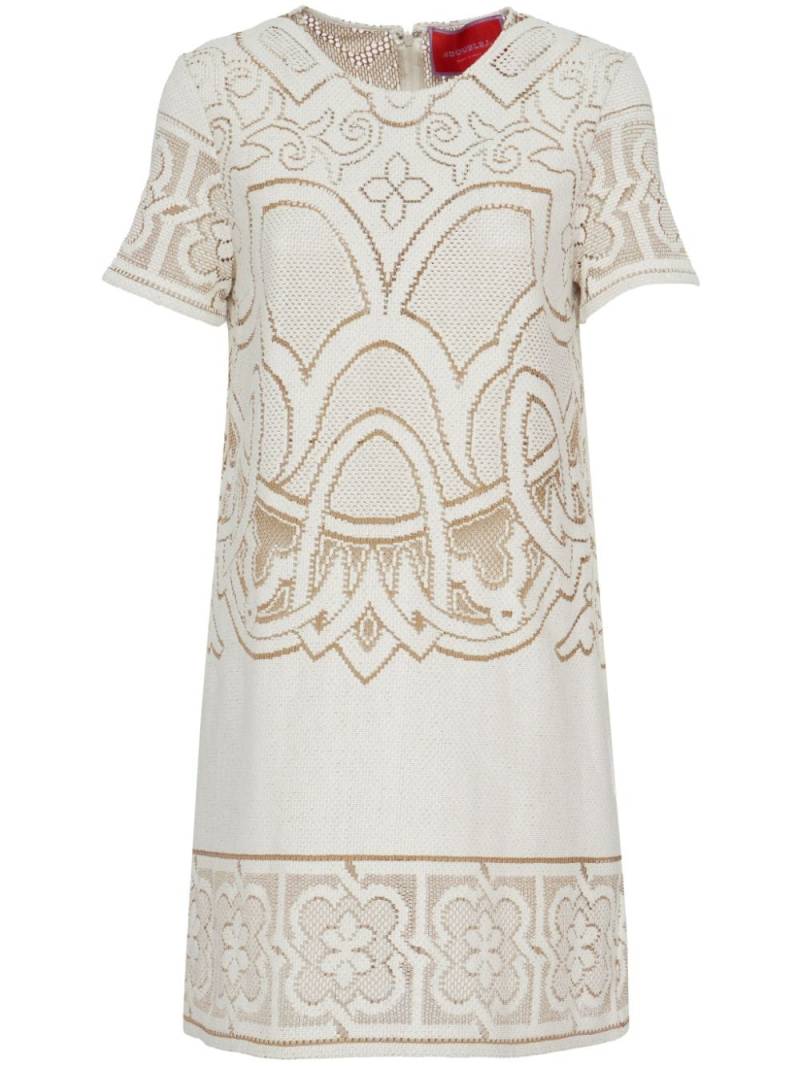 La DoubleJ Lacey cotton-blend T-shirt minidress - Neutrals von La DoubleJ