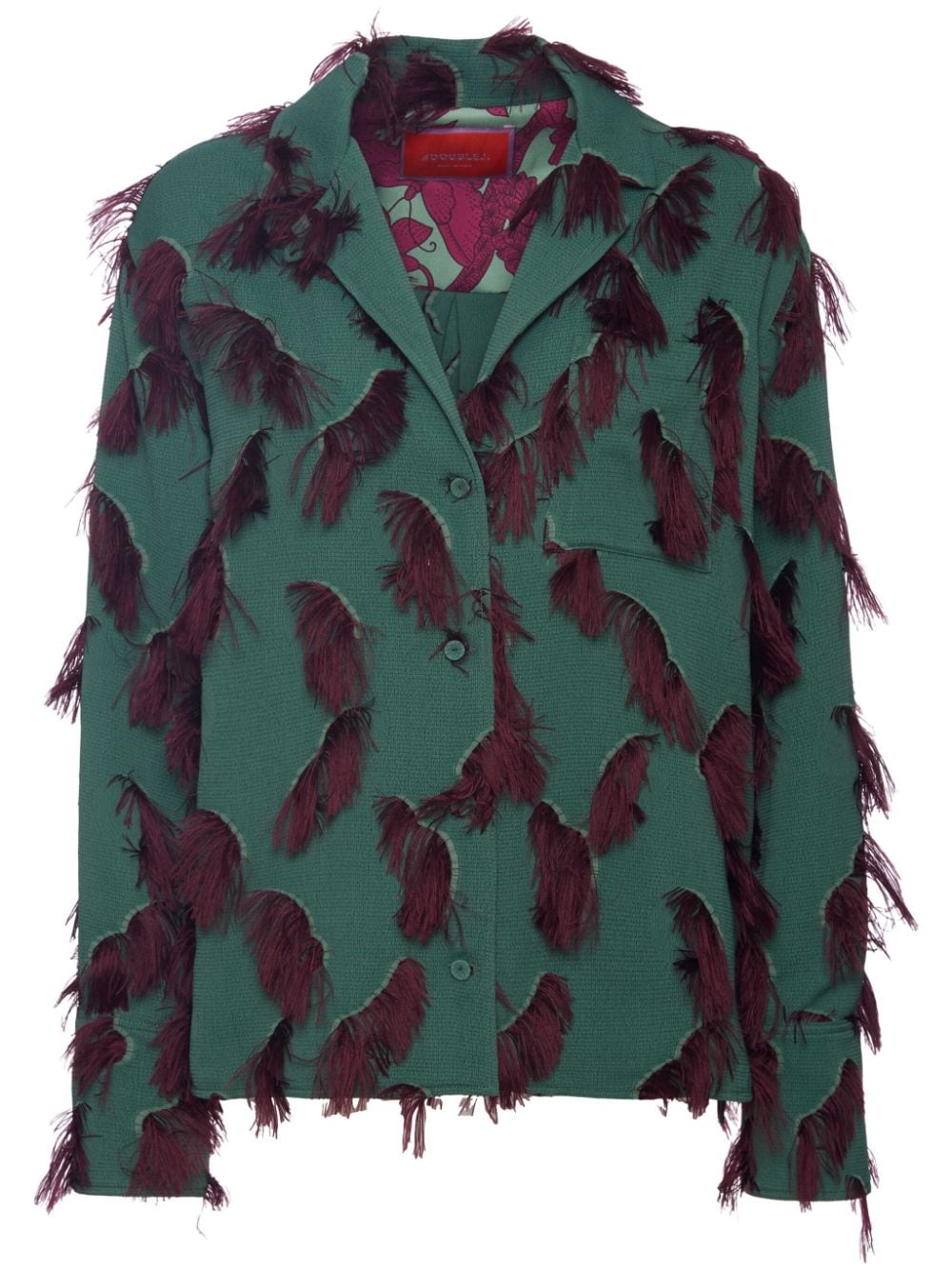 La DoubleJ Milano feather-embellished jacket - Green von La DoubleJ