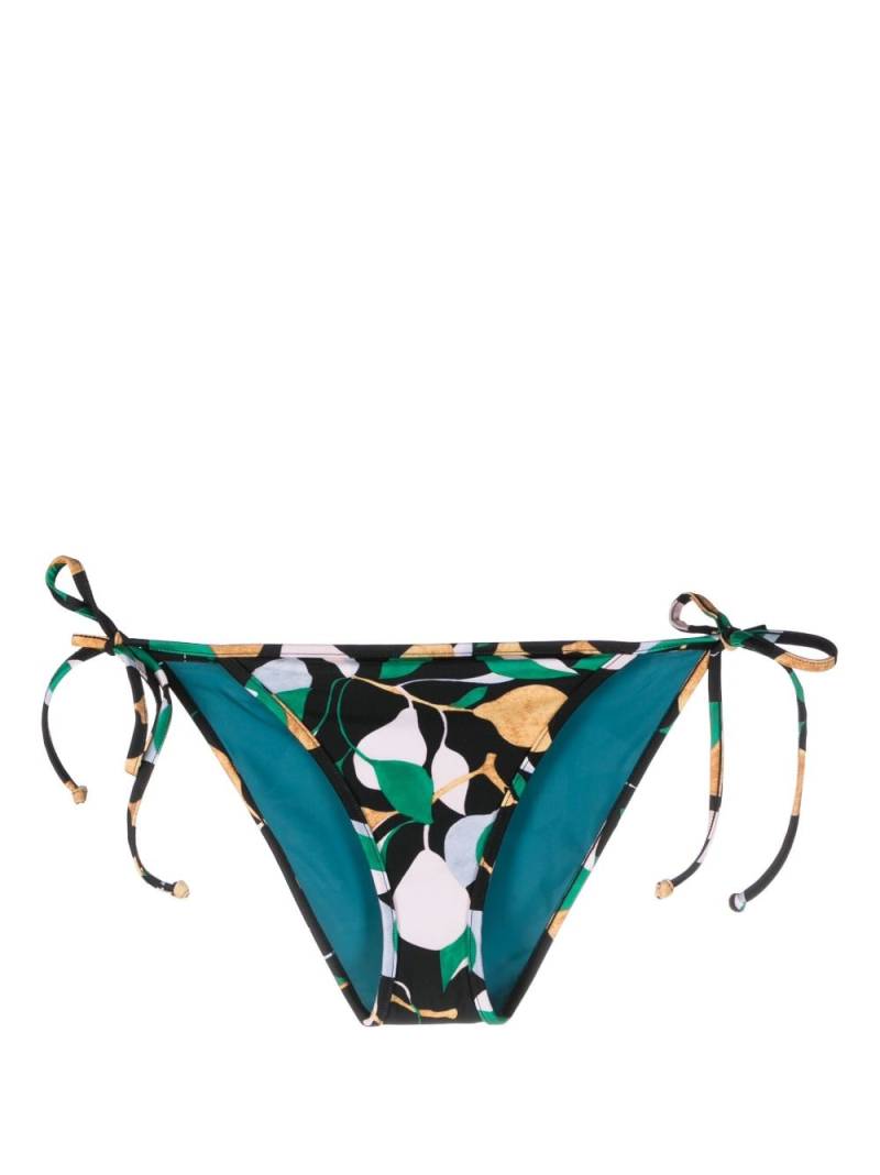 La DoubleJ Orchard-print tied bikini bottoms - Black von La DoubleJ