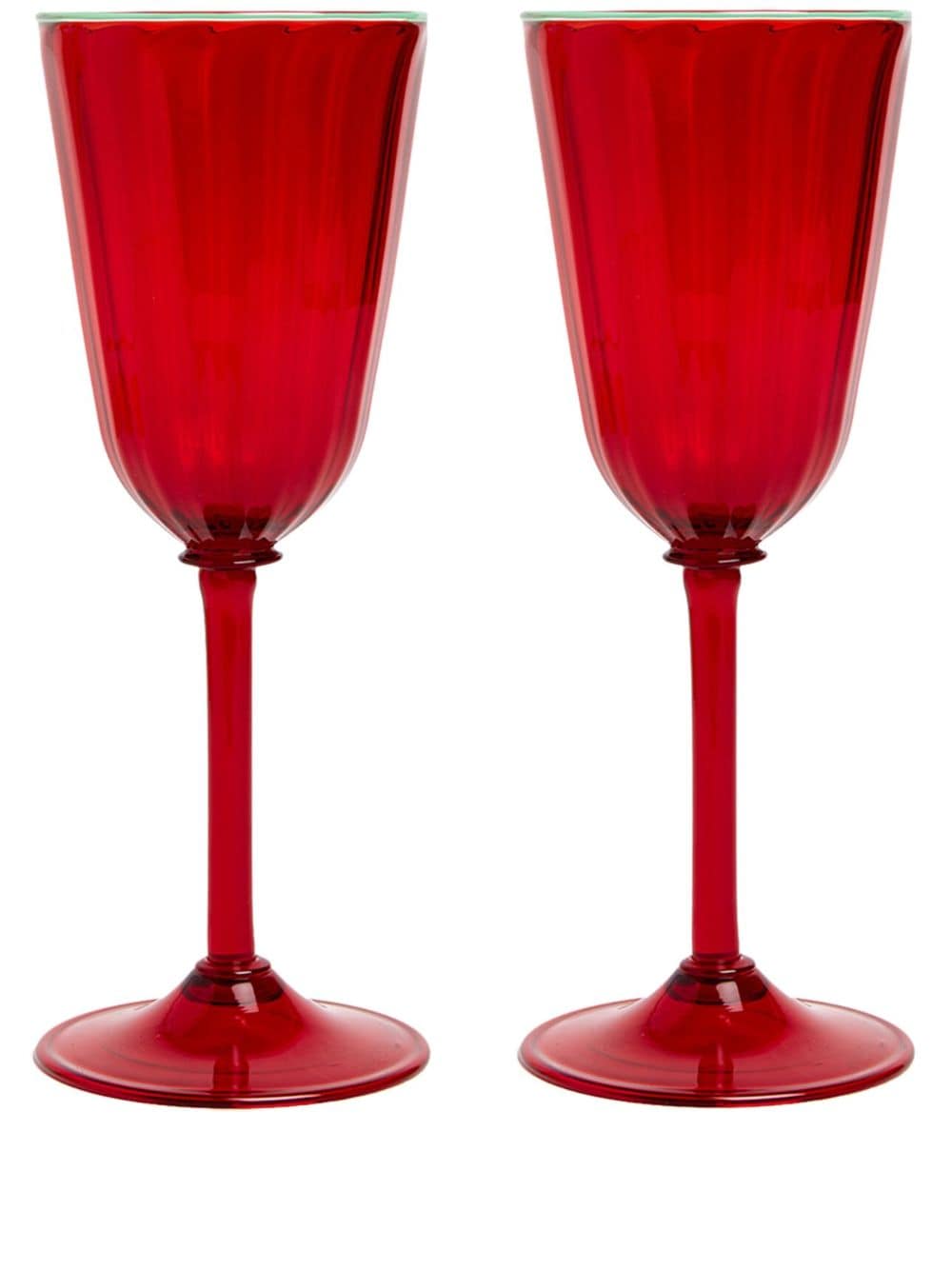 La DoubleJ Rainbow Murano wine glasses (set of 2) - Red von La DoubleJ