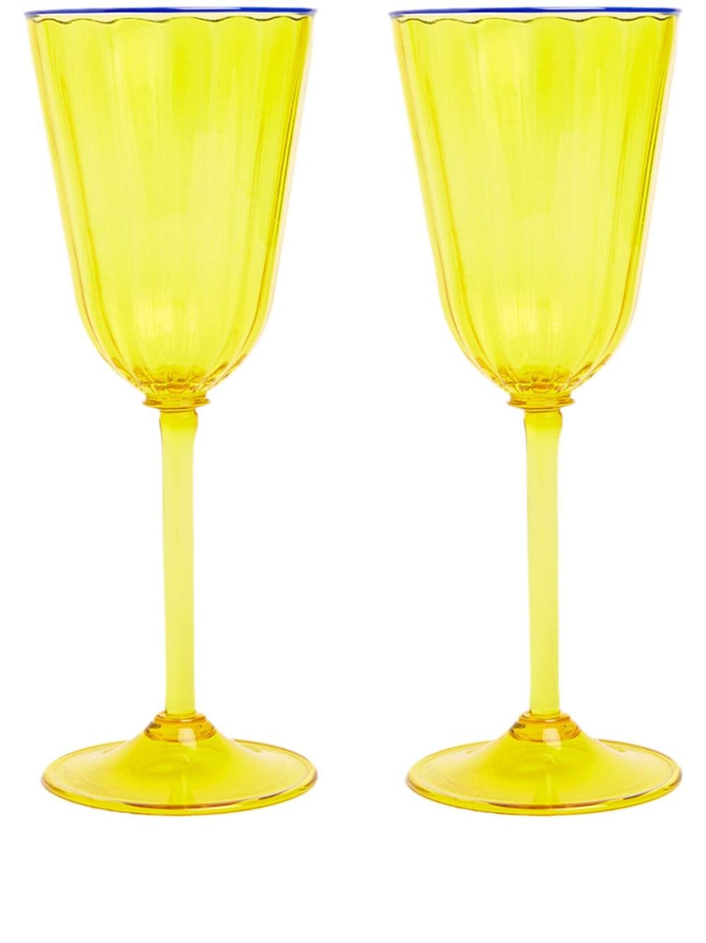 La DoubleJ Rainbow Murano wine glasses (set of 2) - Yellow von La DoubleJ