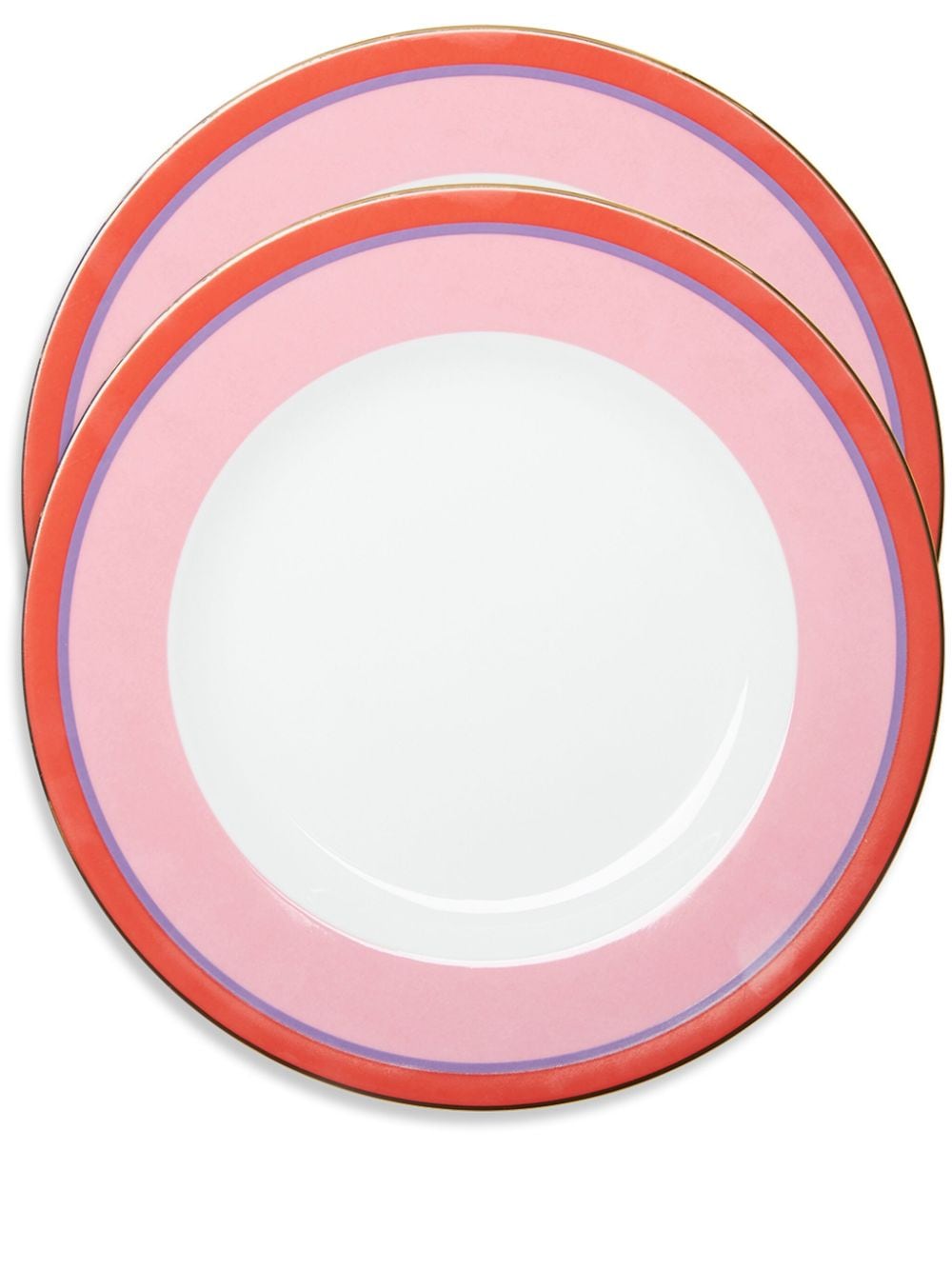 La DoubleJ Rainbow dinner plates (set of two) - Pink von La DoubleJ