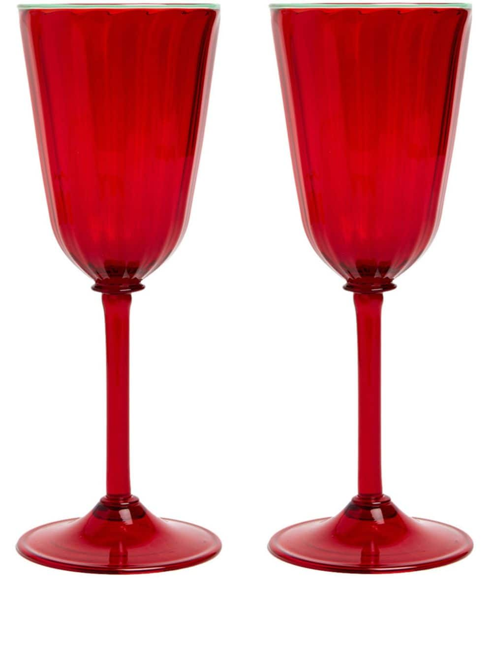 La DoubleJ Rainbow wine glasses (set of 2) - Red von La DoubleJ