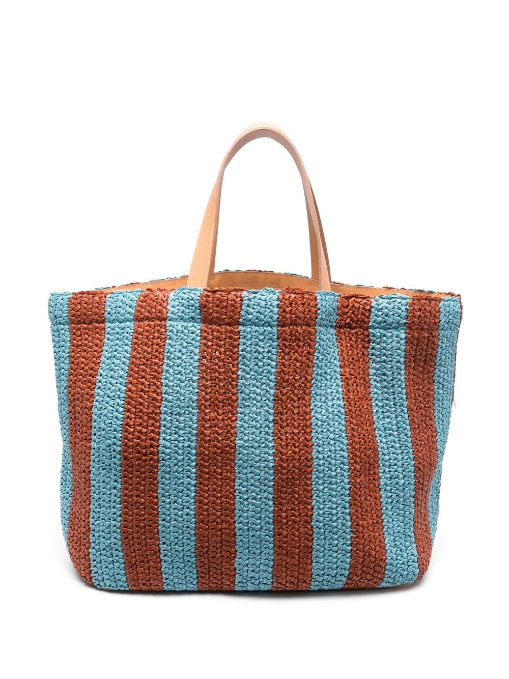 La DoubleJ Riviera striped raffia tote bag - Blue von La DoubleJ