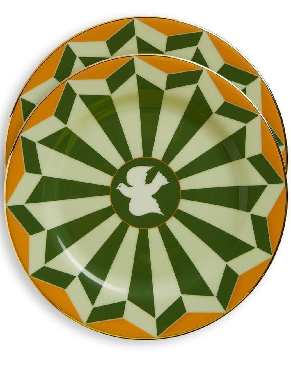 La DoubleJ Roman Dove Bosco-print dessert plates (set of 2) - Green von La DoubleJ