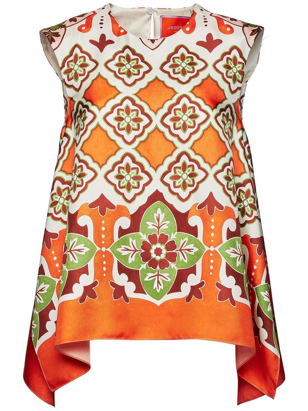 La DoubleJ San Carlo asymmetric printed silk blouse - Orange von La DoubleJ