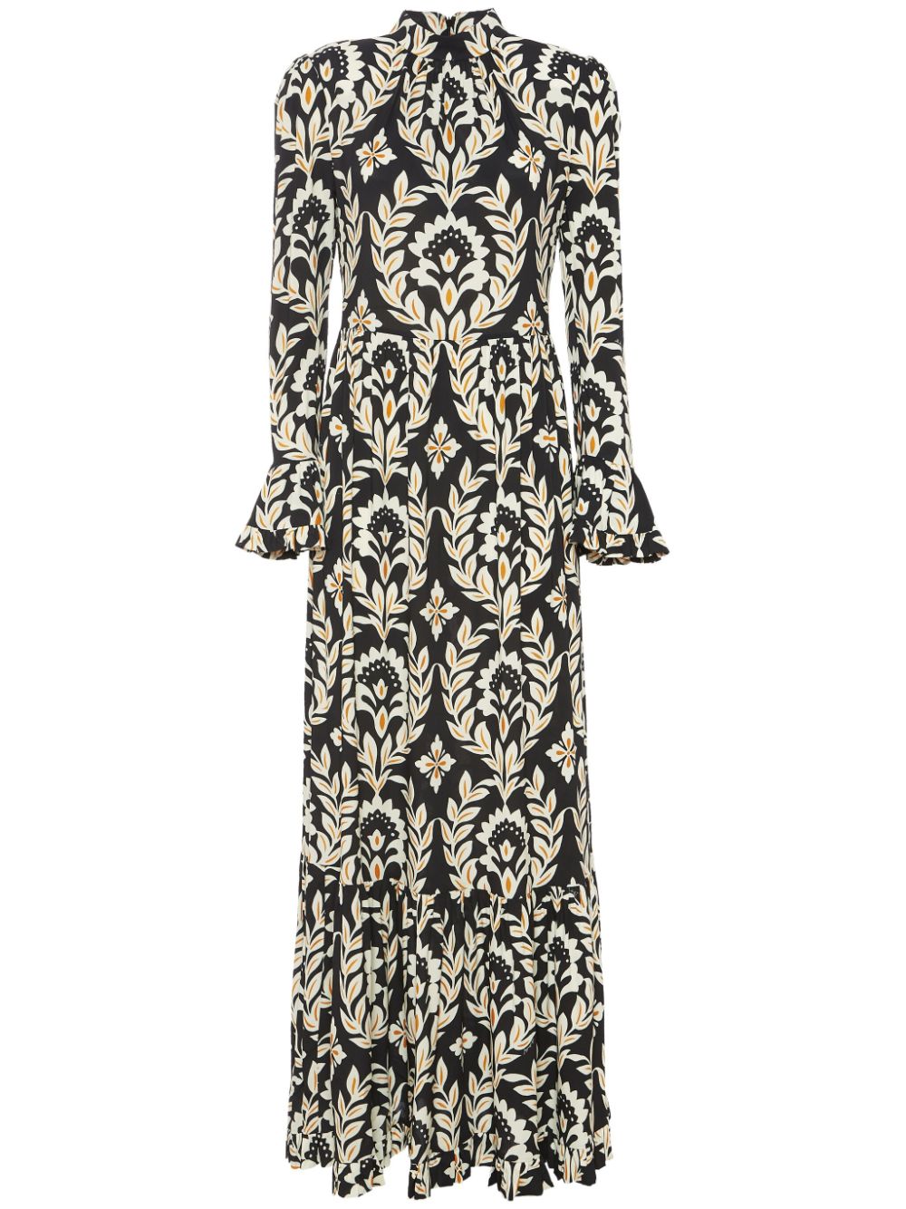 La DoubleJ Visconti Ghirlanda-print maxi dress - Black von La DoubleJ