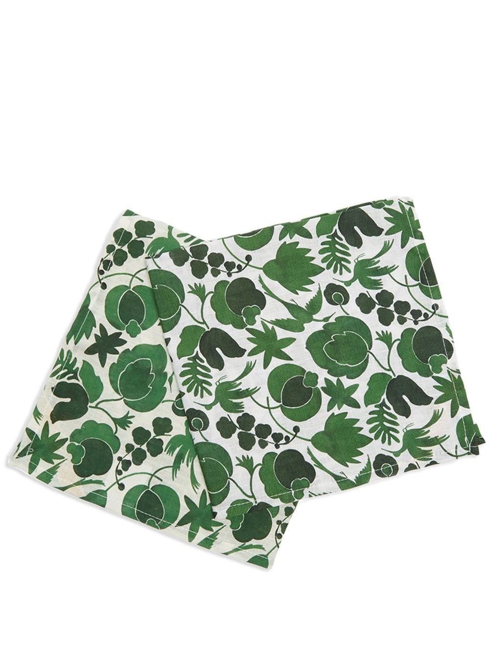 La DoubleJ Wildbird Verde napkin set - Green von La DoubleJ