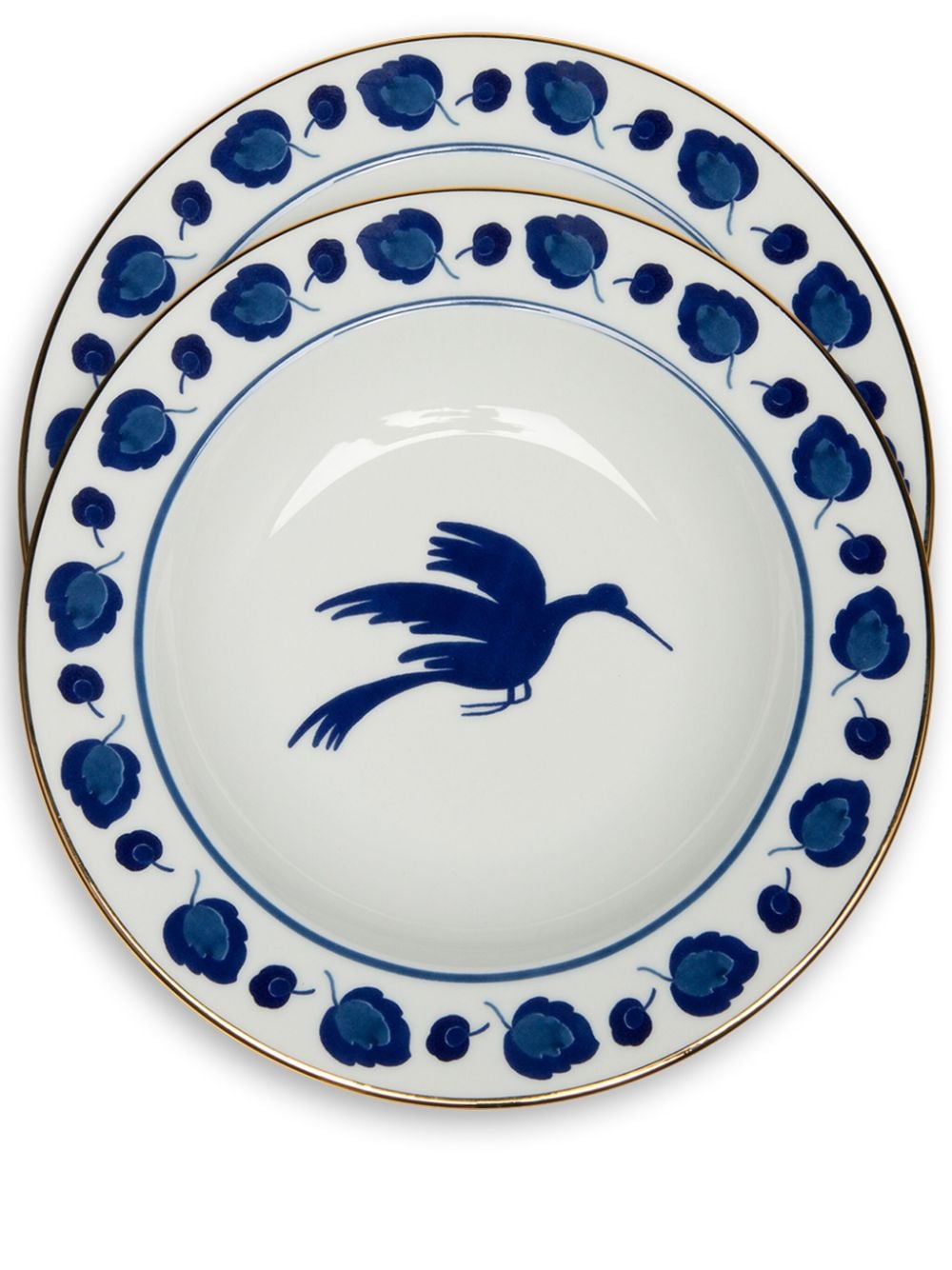 La DoubleJ Wildbird soup plates (set of two) - Blue von La DoubleJ