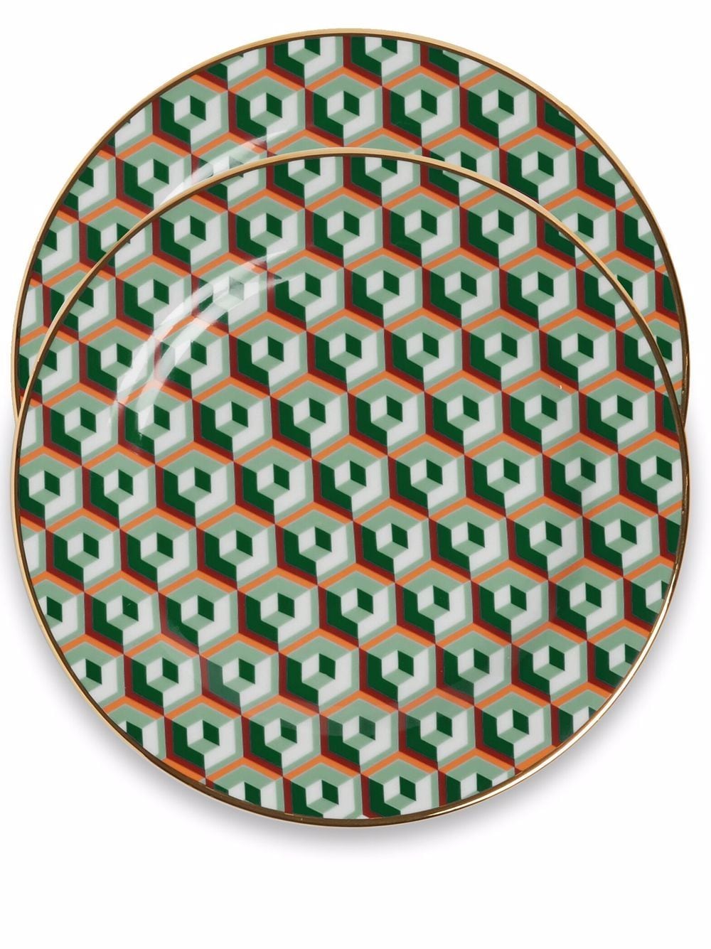 La DoubleJ abstract dessert plates (set of two) - Green von La DoubleJ