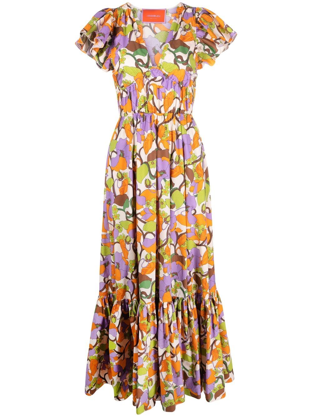 La DoubleJ abstract floral-print cotton midi dress - Green von La DoubleJ