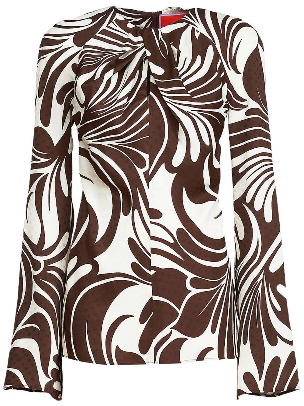 La DoubleJ abstract-print knotted-neck blouse - White von La DoubleJ