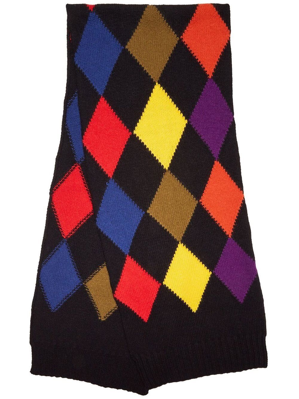 La DoubleJ argyle-check knitted scarf - Black von La DoubleJ