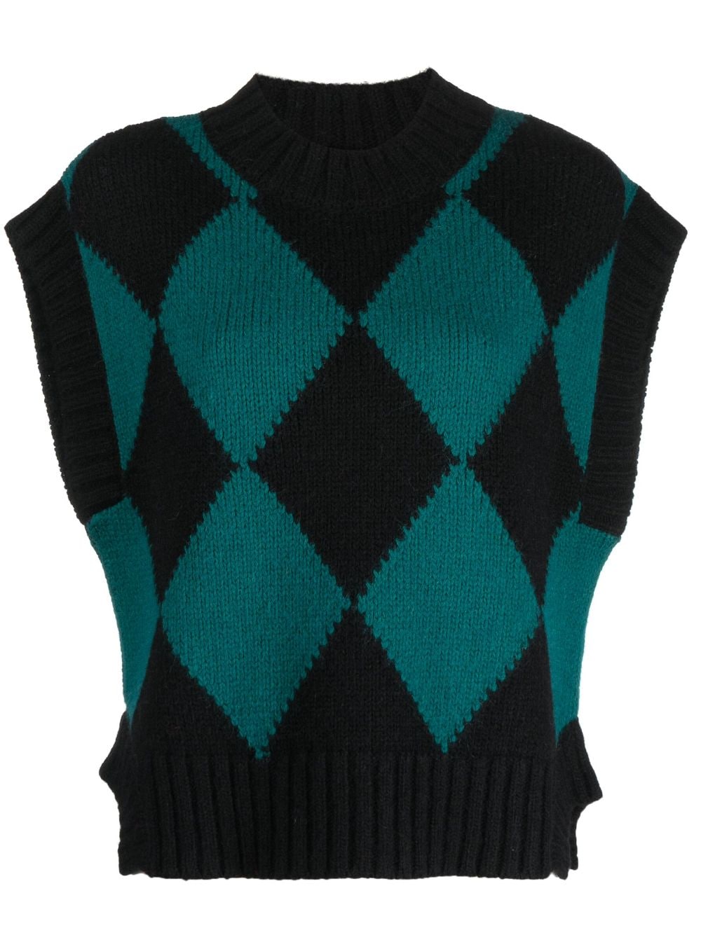 La DoubleJ argyle knitted vest - Black von La DoubleJ