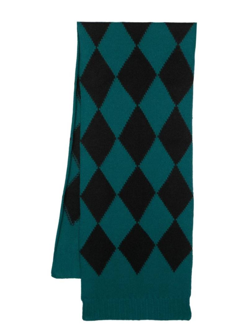 La DoubleJ argyle-pattern knitted scarf - Black von La DoubleJ