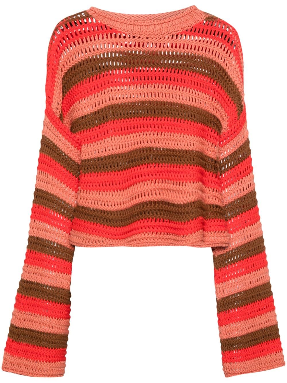La DoubleJ bell-sleeve striped jumper - Red von La DoubleJ