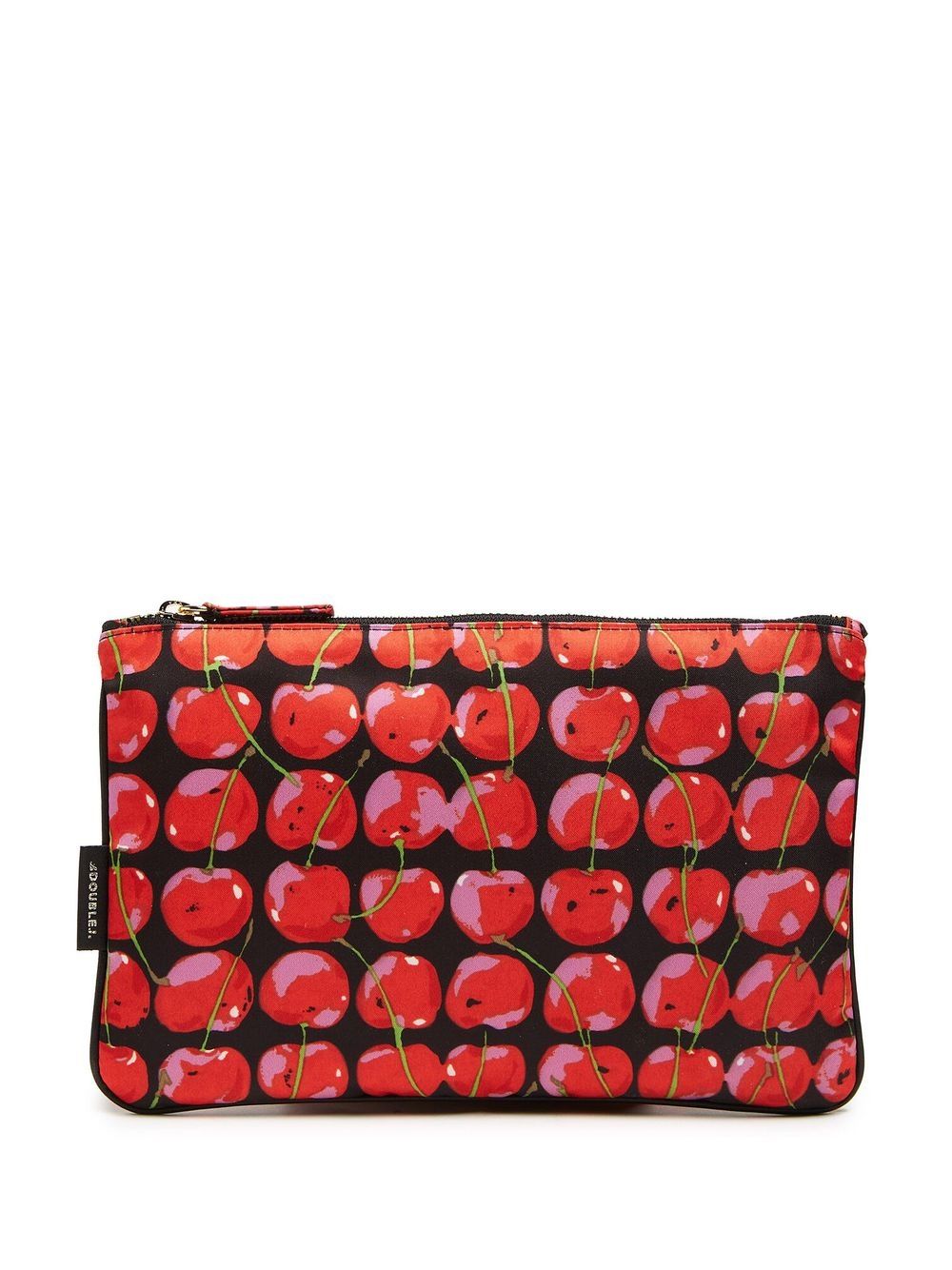 La DoubleJ cherry-print clutch bag - Black von La DoubleJ