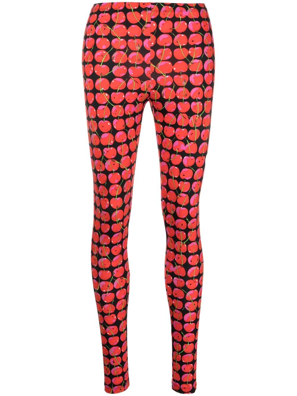 La DoubleJ cherry-print mid-rise leggings - Black von La DoubleJ