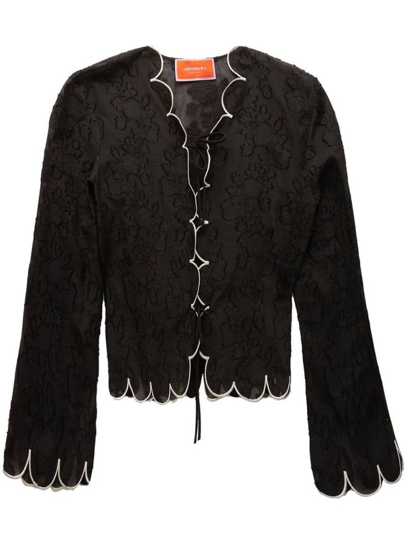 La DoubleJ embroidered crop jacket - Black von La DoubleJ