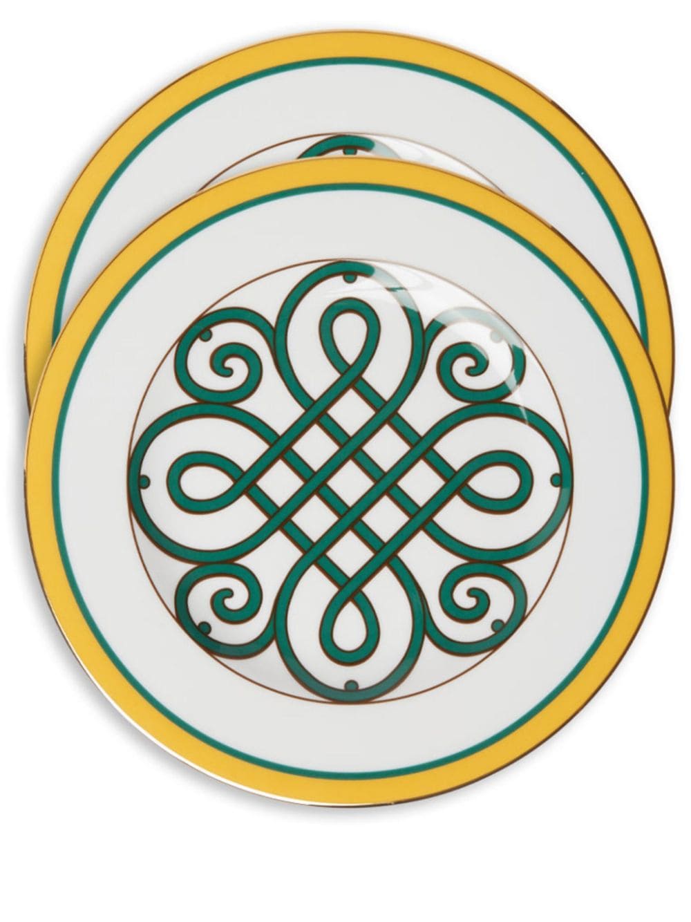 La DoubleJ filigree-print porcelain dinner plates (set of two) - White von La DoubleJ