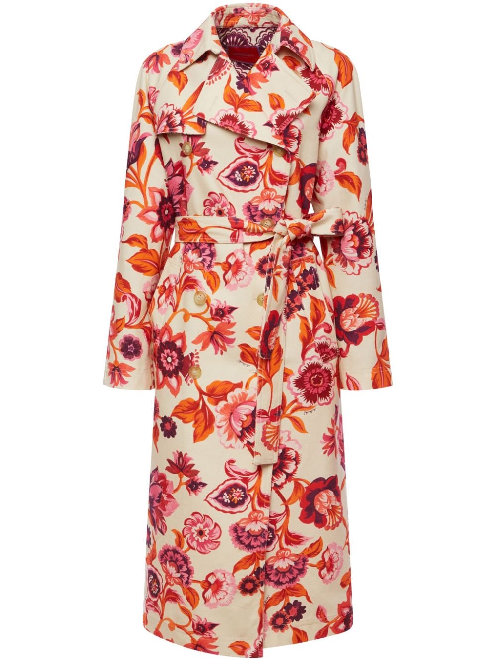 La DoubleJ floral-print cotton trench coat - Neutrals von La DoubleJ