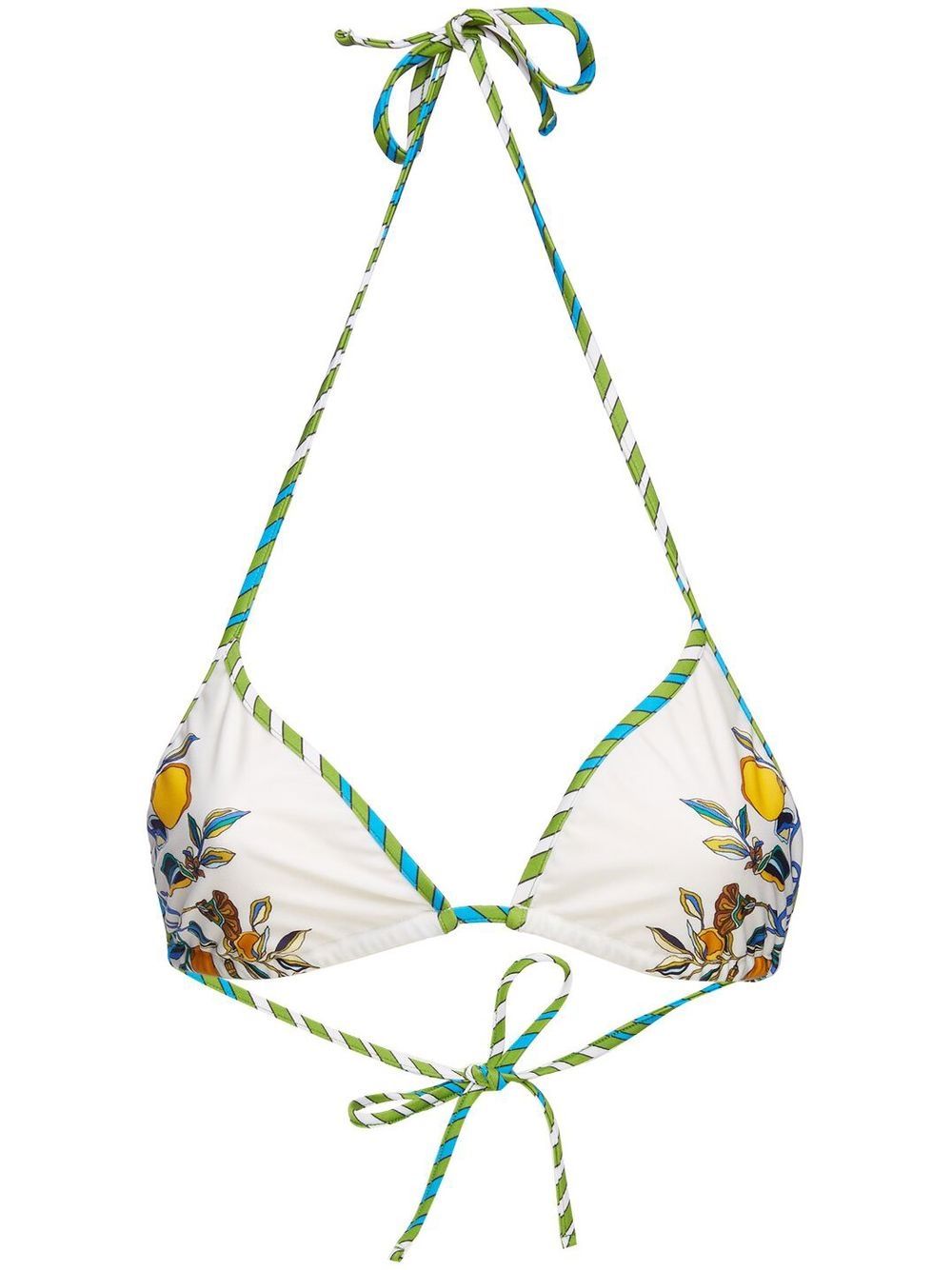 La DoubleJ floral-print halterneck bikini top - White von La DoubleJ