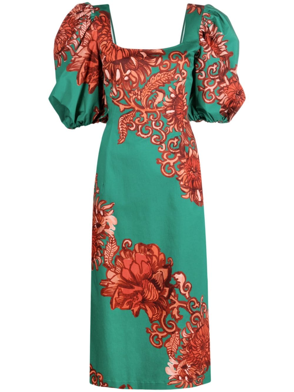 La DoubleJ floral-print puff-sleeve dress - Green von La DoubleJ