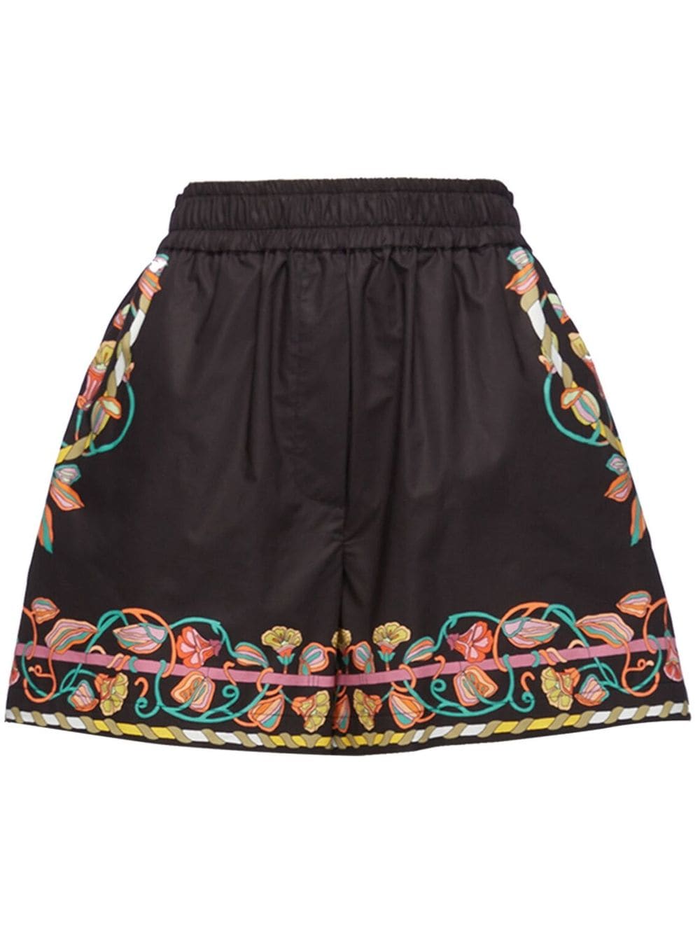 La DoubleJ floral silhouette printed shorts - Black von La DoubleJ