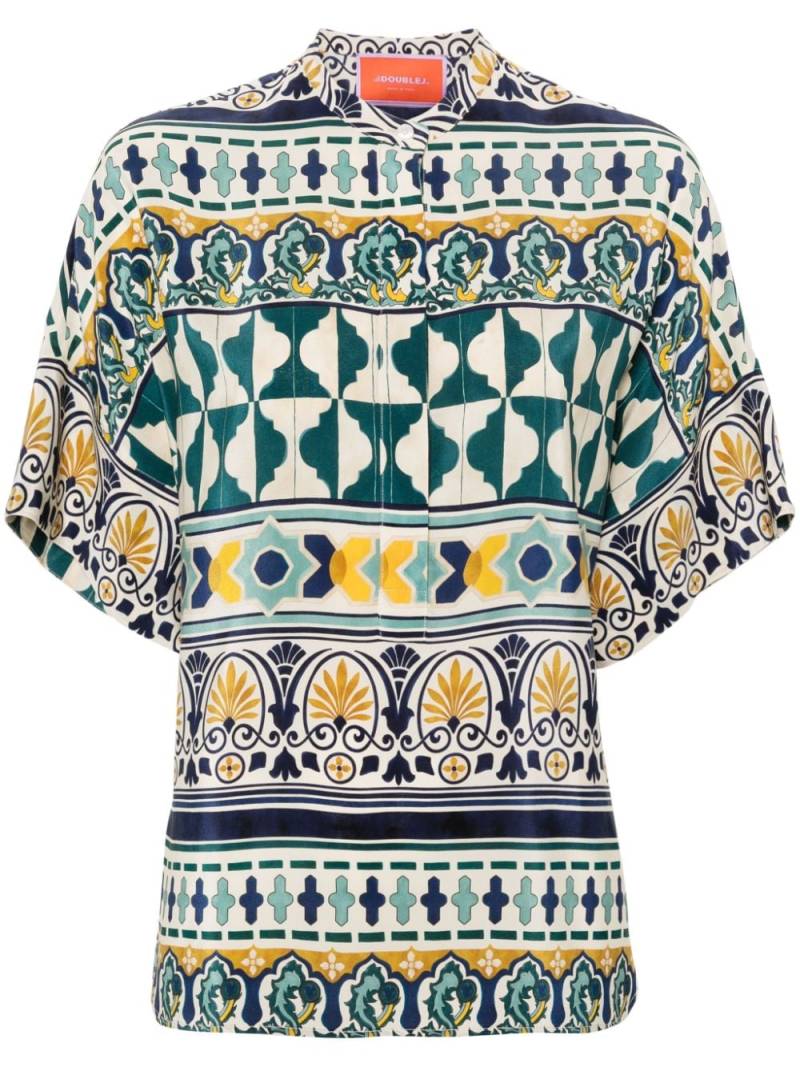 La DoubleJ geometric-pattern silk shirt - Neutrals von La DoubleJ