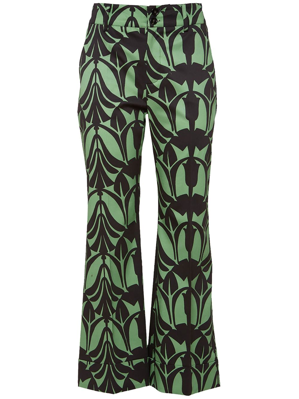 La DoubleJ graphic-print cropped trousers - Green von La DoubleJ