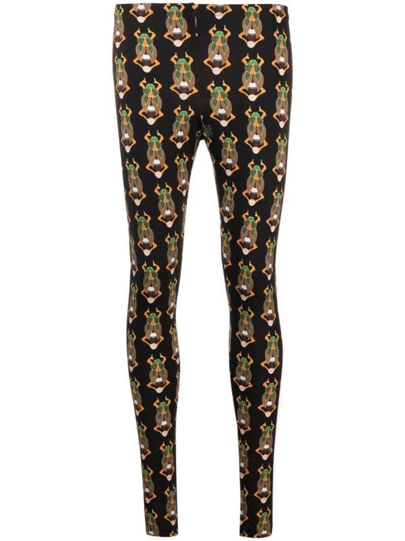 La DoubleJ graphic-print elasticated-waist leggings - Black von La DoubleJ