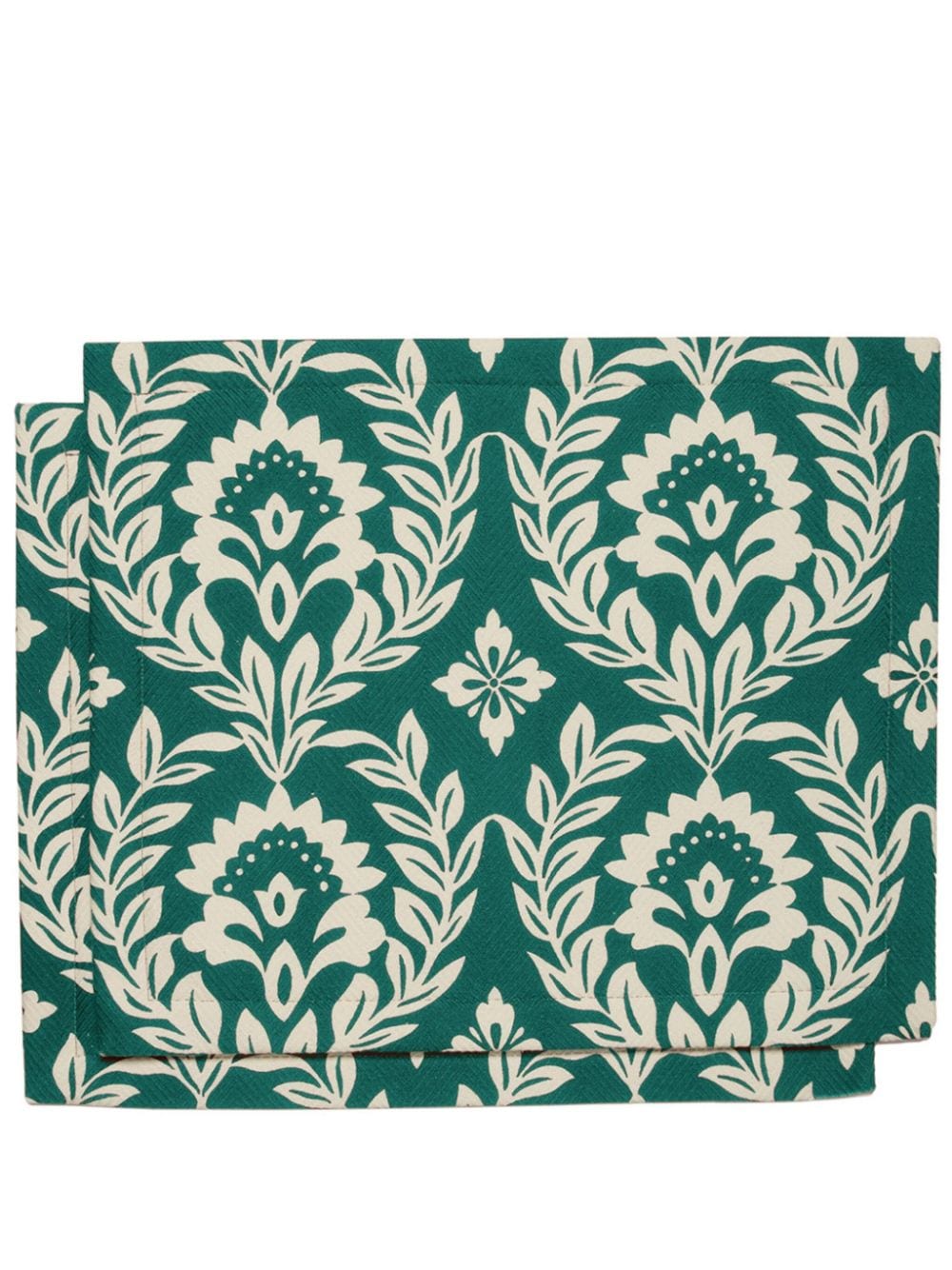 La DoubleJ leaf-print linen placemats (set of 2) - Green von La DoubleJ