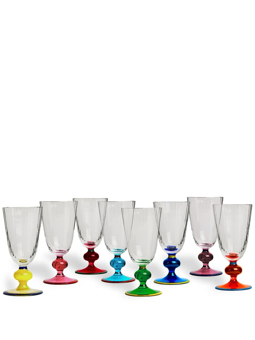 La DoubleJ sculpted-handle glasses (set of eight) - Multicolour von La DoubleJ