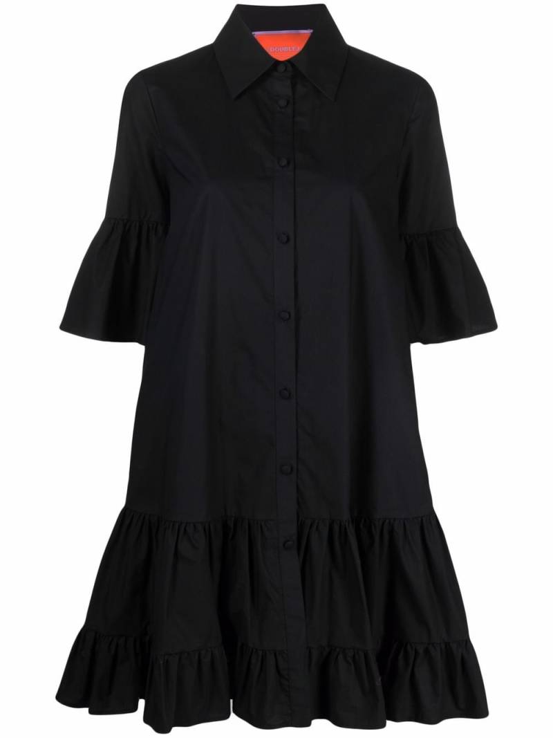 La DoubleJ short-sleeve ruffle-hem dress - Black von La DoubleJ