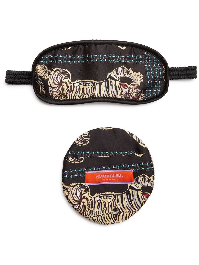 La DoubleJ tiger print eye-mask and case - Black von La DoubleJ