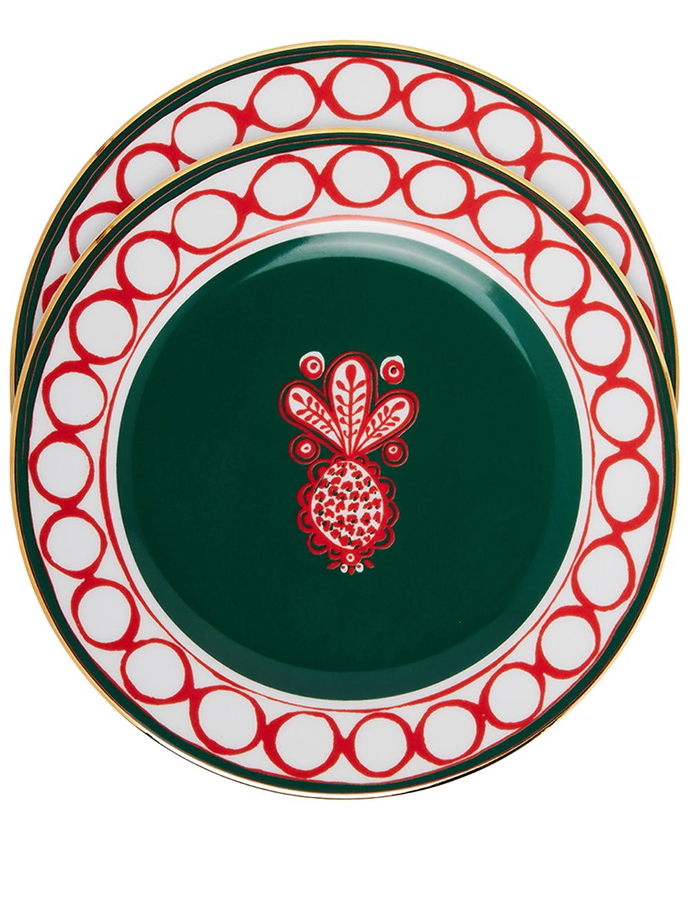 La DoubleJ Pineapple Bordeaux dessert plates (set of 2) - Green von La DoubleJ