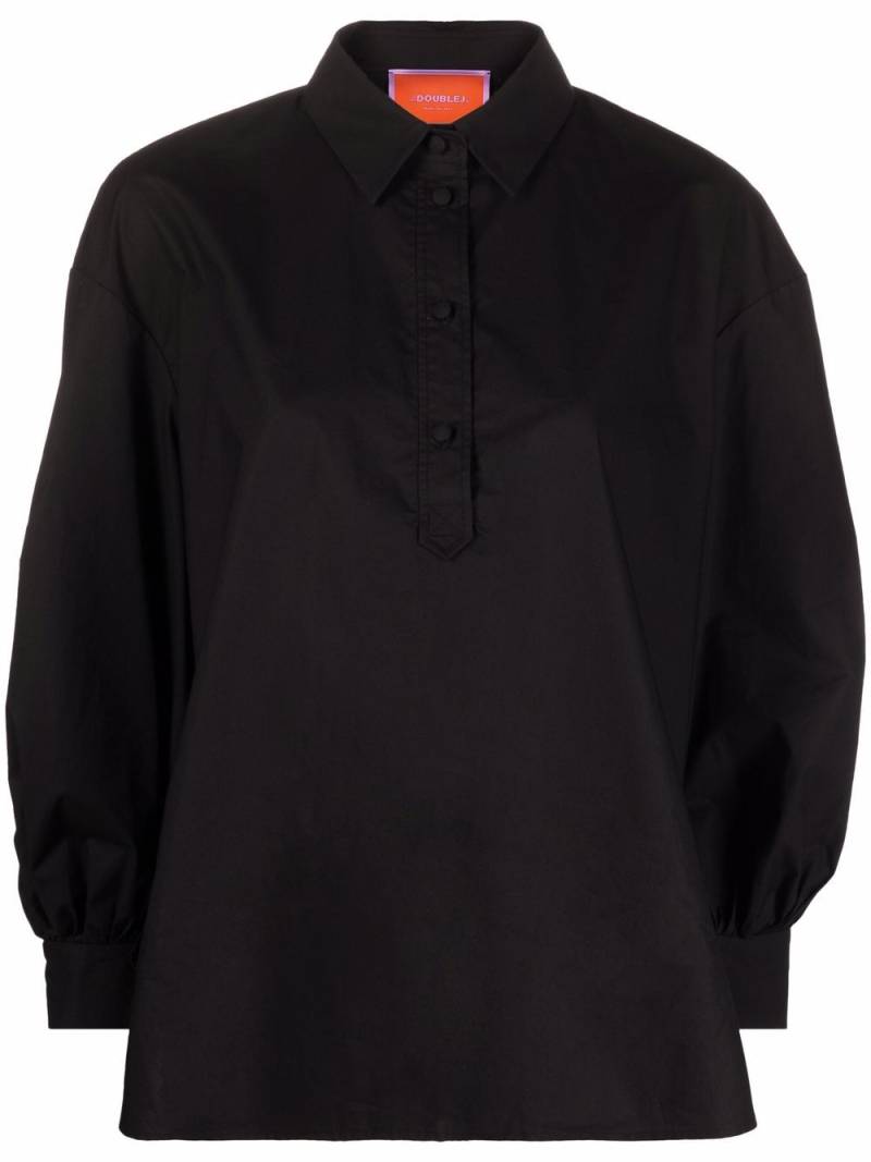 La DoubleJ Poet button-placket cotton shirt - Black von La DoubleJ