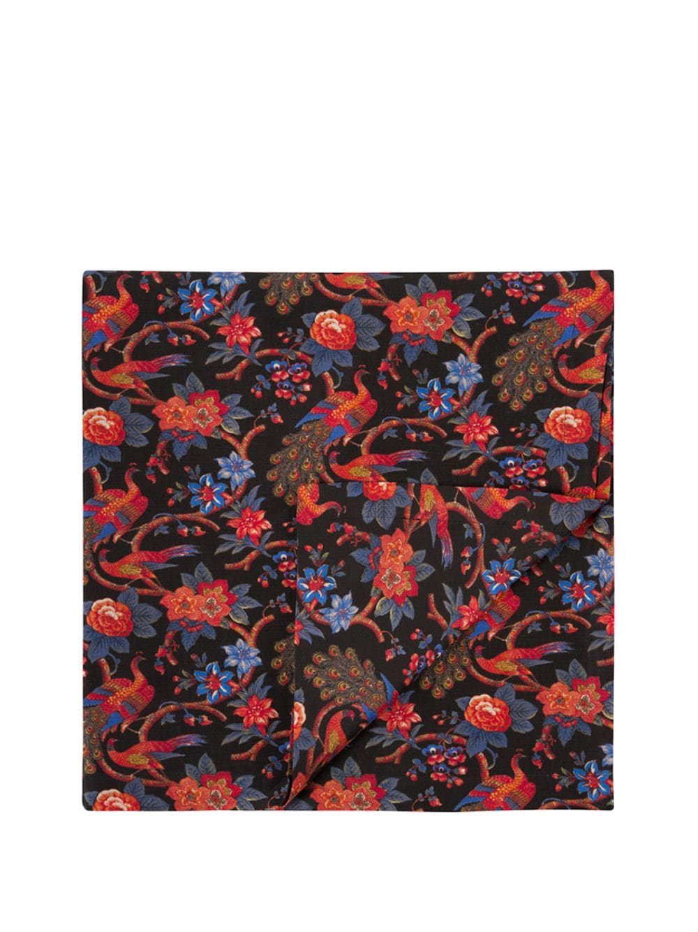 La DoubleJ Pavone-print linen tablecloth - Black von La DoubleJ