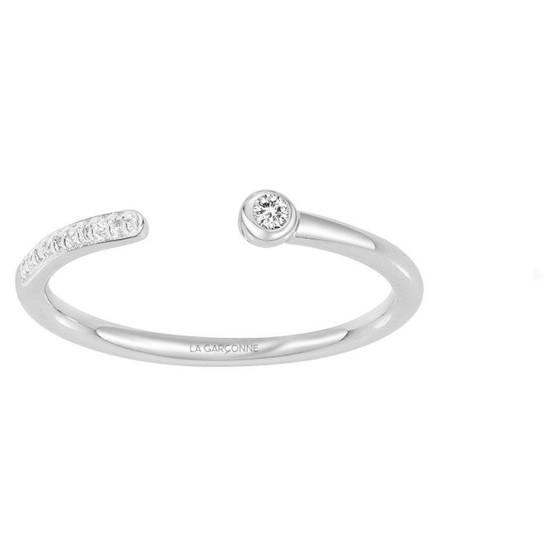 Offener Ring Aus Silber Und Diamant Damen  50 von La Garçonne Diamant