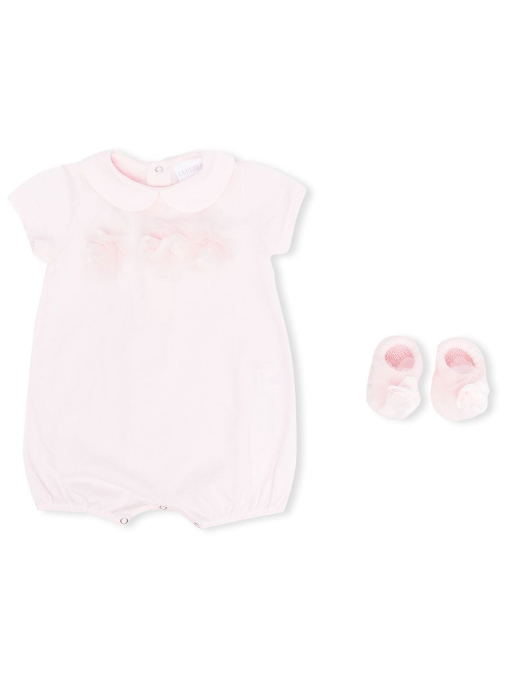 La Perla Kids floral-applique babygrow set - Pink von La Perla Kids