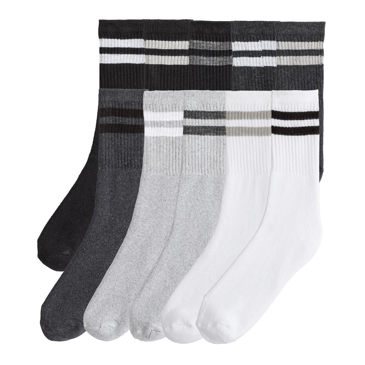 10 Paar Sportsocken Herren Schwarz 43-45 von La Redoute Collections