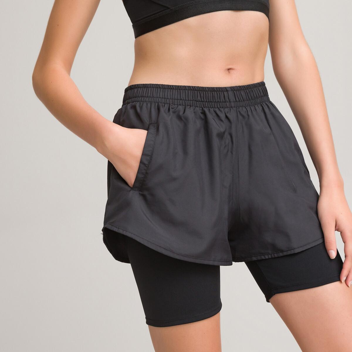 2-in-1-sportshorts Damen Schwarz S von La Redoute Collections