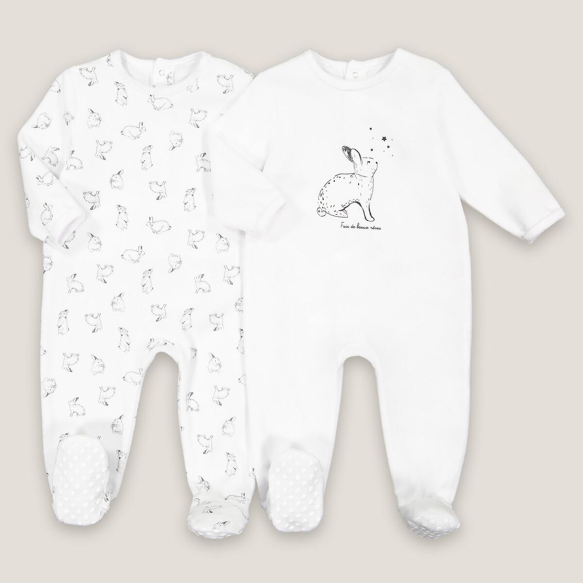 2er-pack Strampler Aus Samt Unisex Weiss 0-3M von La Redoute Collections