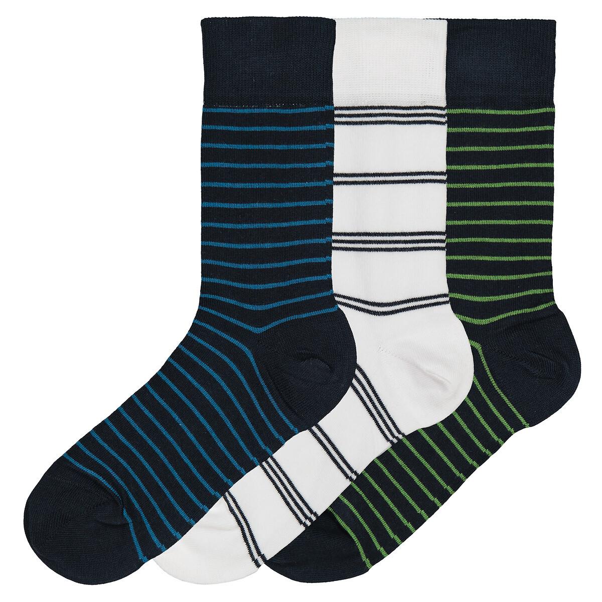 3 Paar Gestreifte Socken Herren Blau 35-38 von La Redoute Collections