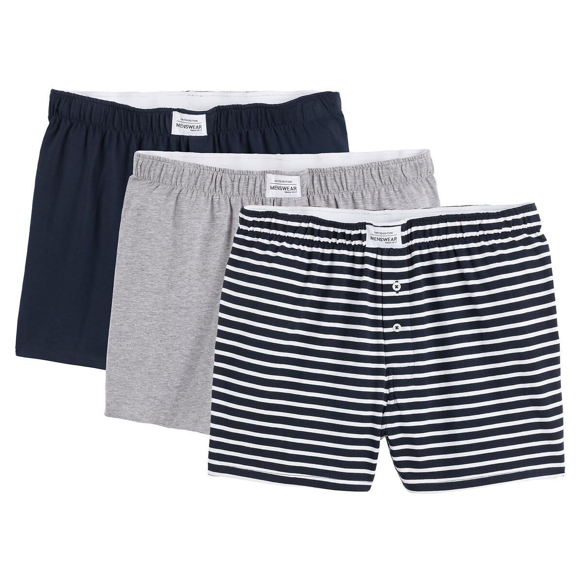 3er-pack Boxershorts Aus Stretch-jersey Herren Blau L von La Redoute Collections