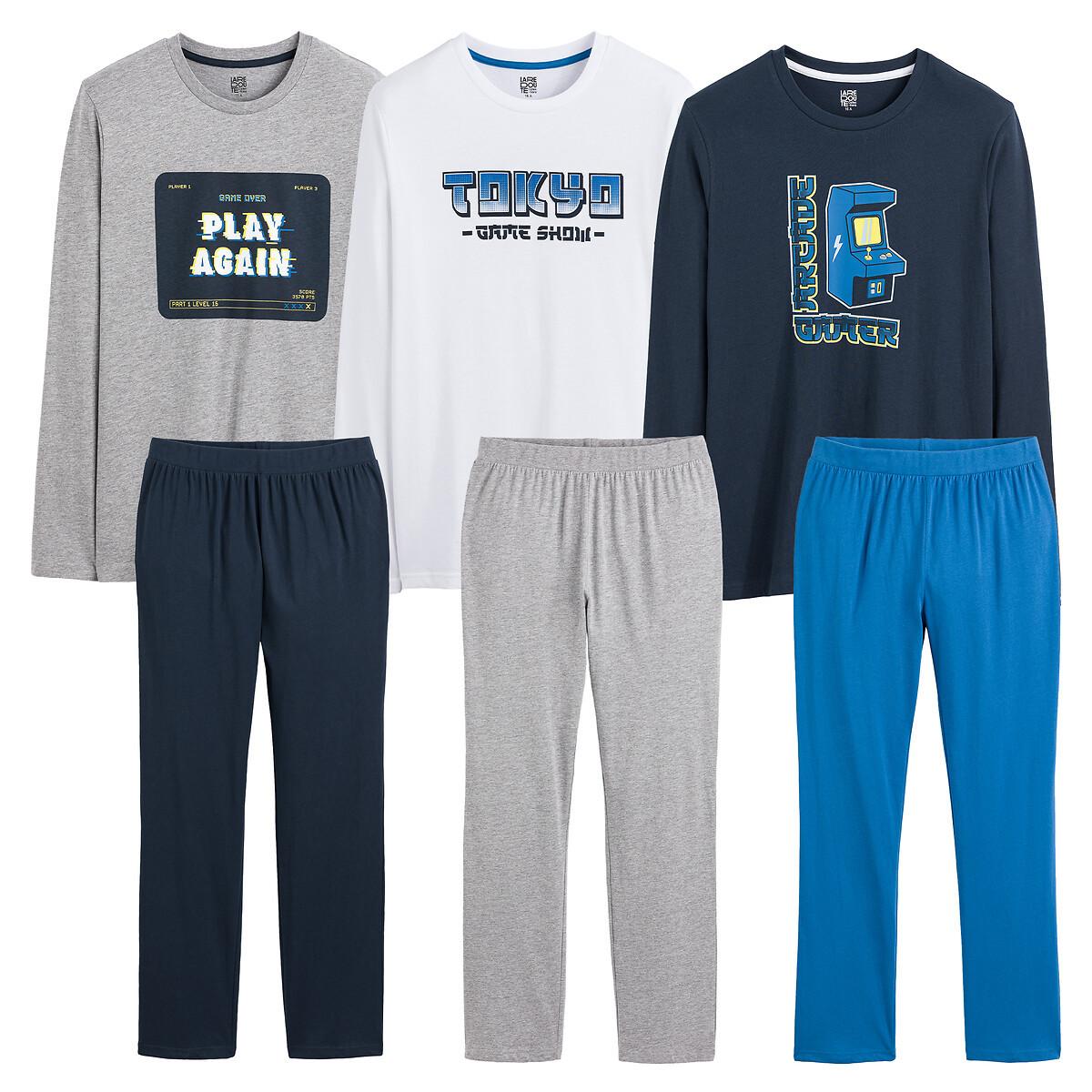 3er-pack Pyjamas Mit Arcade-motiven Jungen Blau 158/164 von La Redoute Collections