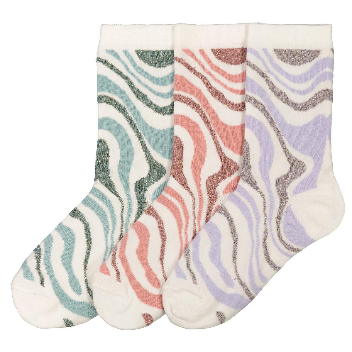 3er-pack Socken Mit Zebramuster Damen Weiss Bedruckt 38/41 von La Redoute Collections