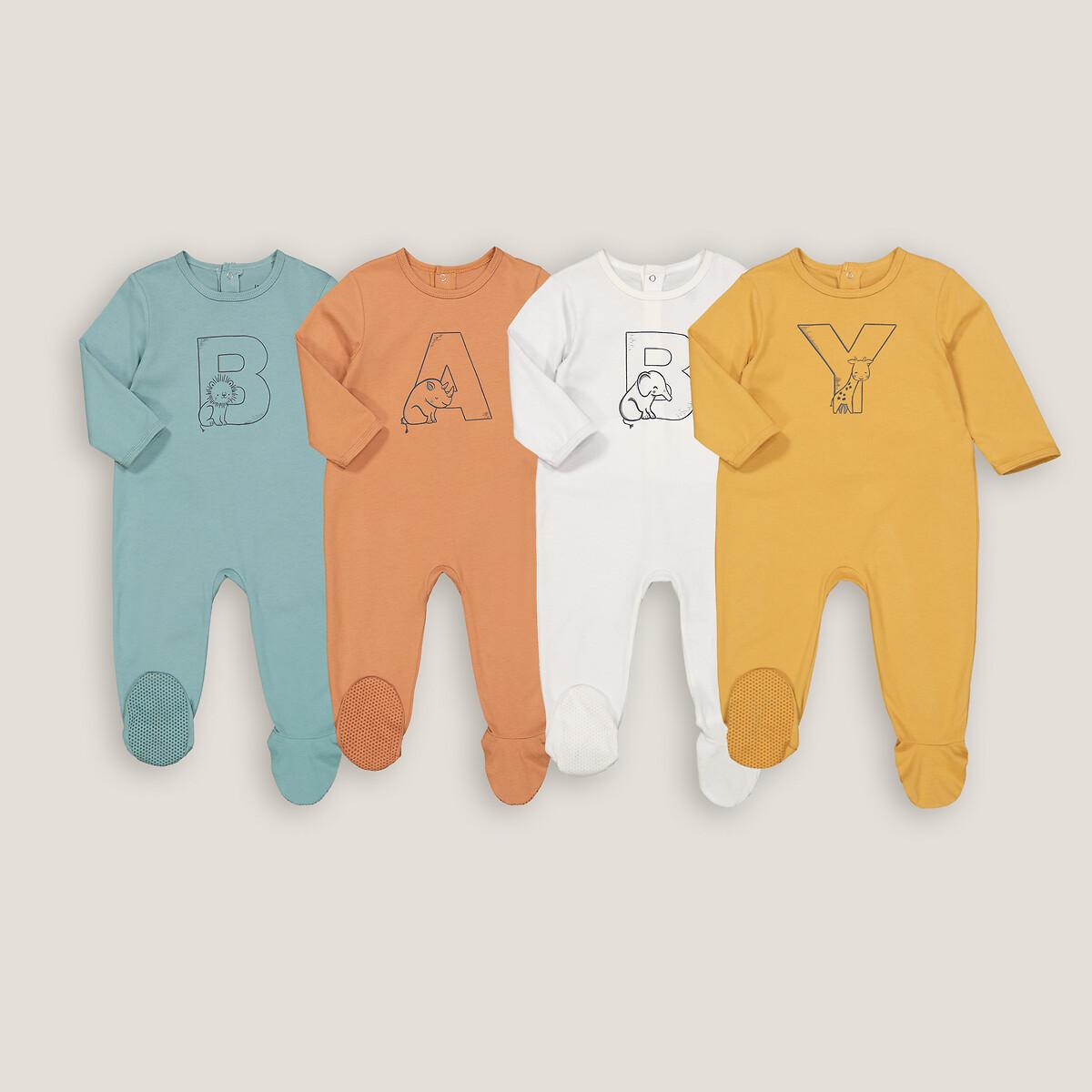 4er-pack Strampler Mit Fuss Unisex Blau 0-3M von La Redoute Collections