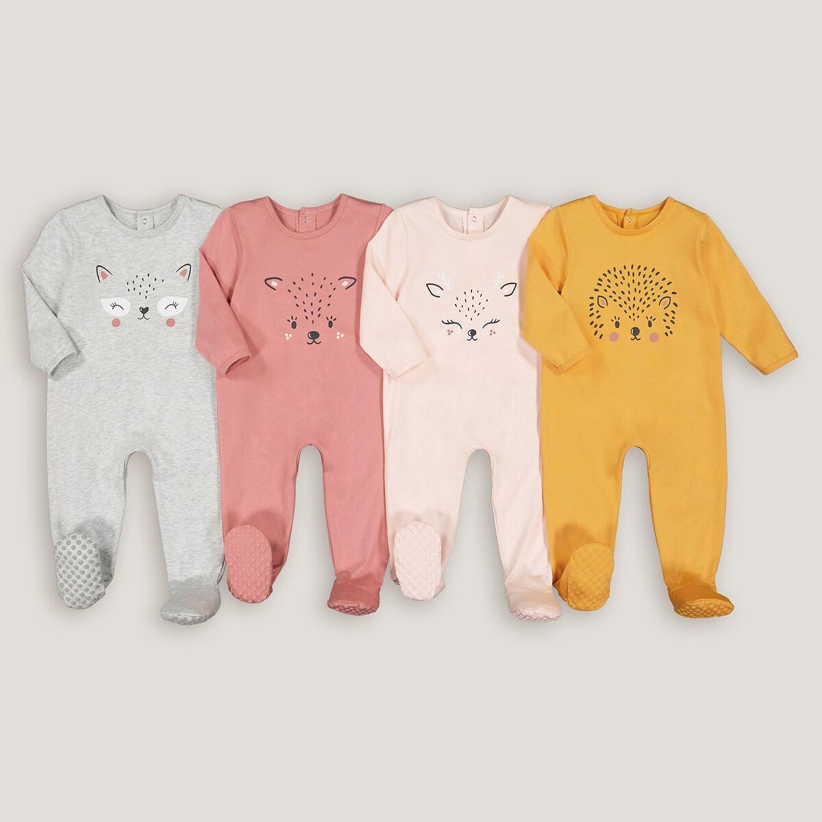 4er-pack Strampler Mit Tiermotiv Unisex Grau 0-3M von La Redoute Collections