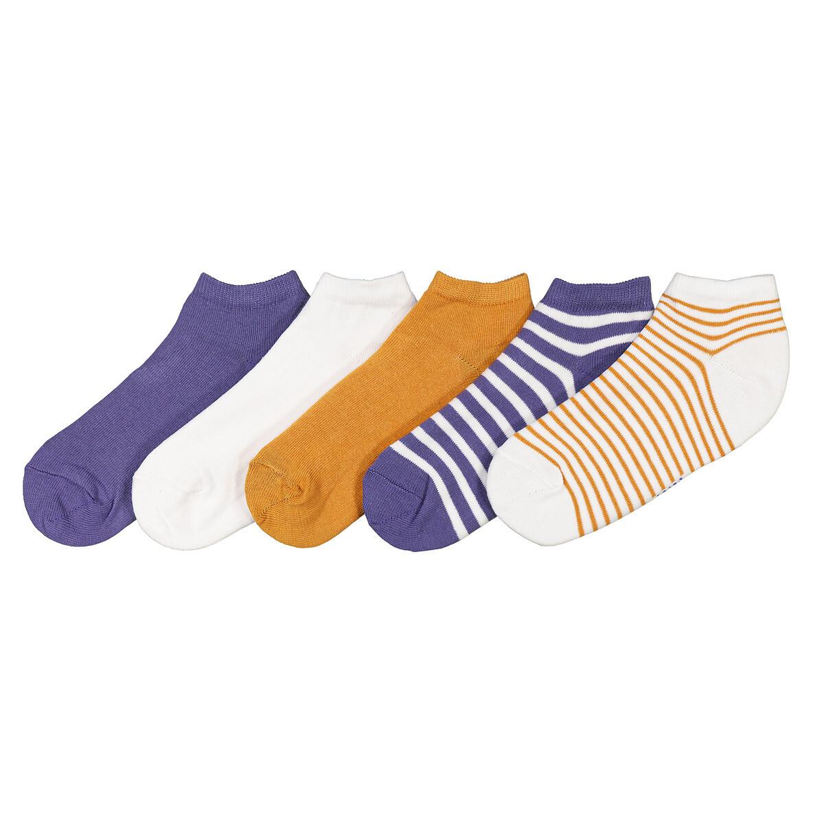 5 Paar Sneakersocken Damen Weiss Bedruckt 35-37 von La Redoute Collections